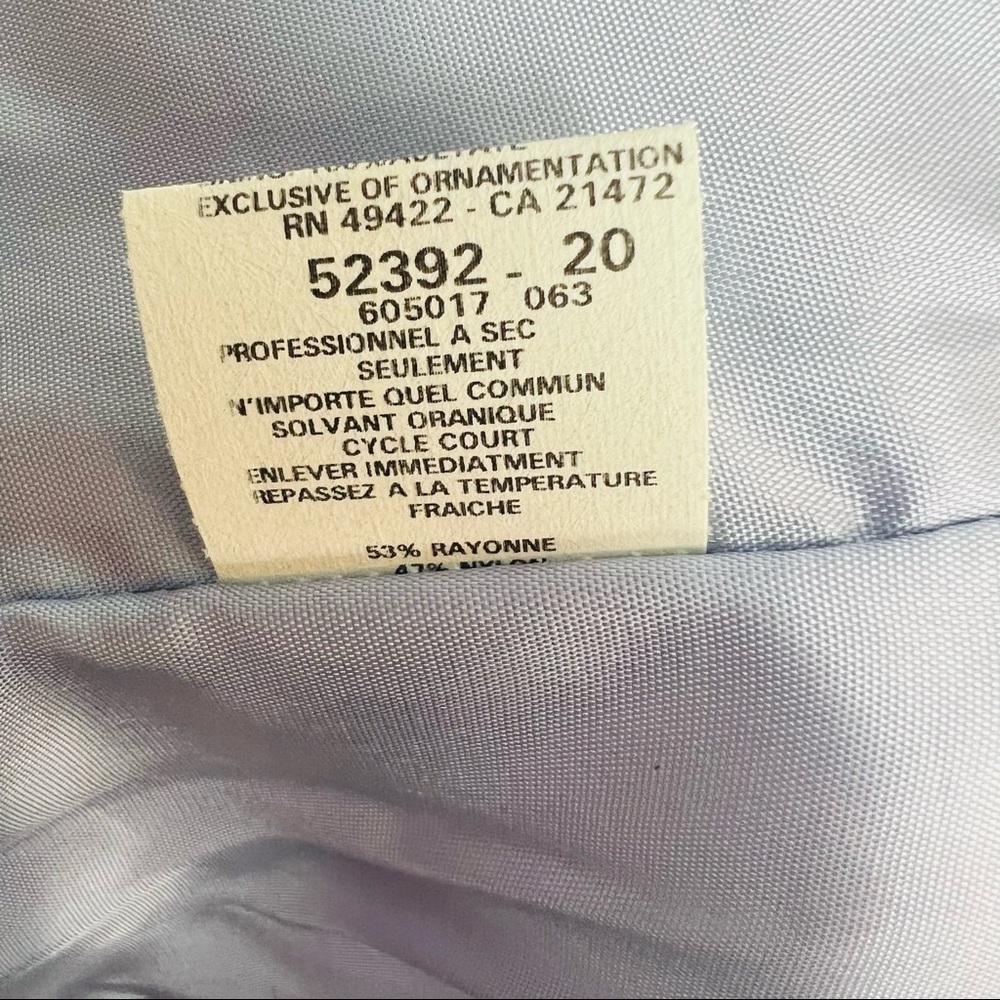 Vintage 90's Jessica McClintock Blue Brocade Jacquard Strapless Dress Size 6 - Picture 12 of 13